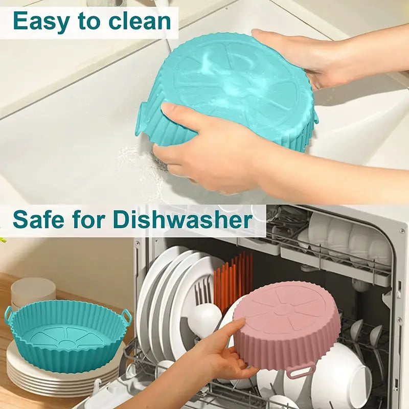 2pcs Reusable Silicone Cushions for Air Fryer & Oven