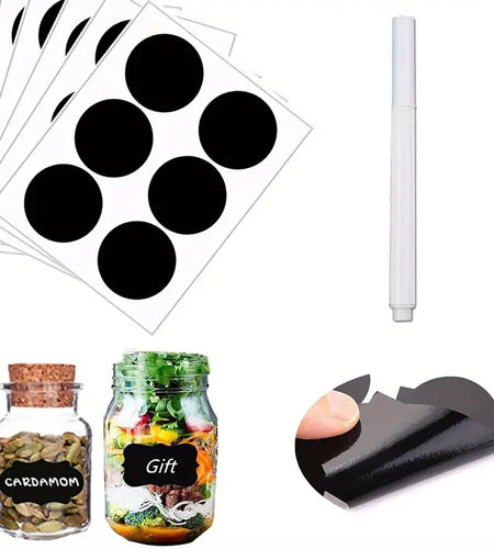 120pcs Erasable Chalkboard Labels with Pen for Jars
