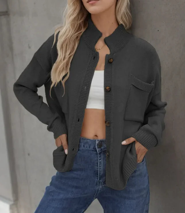 Cozy Knit Button Up