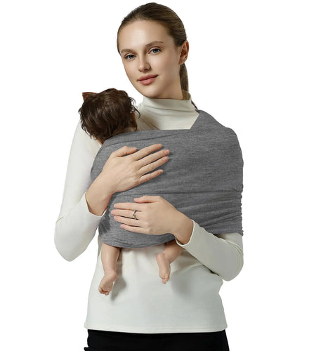 MISSWISDOM Baby Wraps Carrier Baby Carrier Wrap Baby Wearing Wrap Newborn Wrap Carrier Baby Sling Baby Carrier Sling for Newborn and Infant Grey