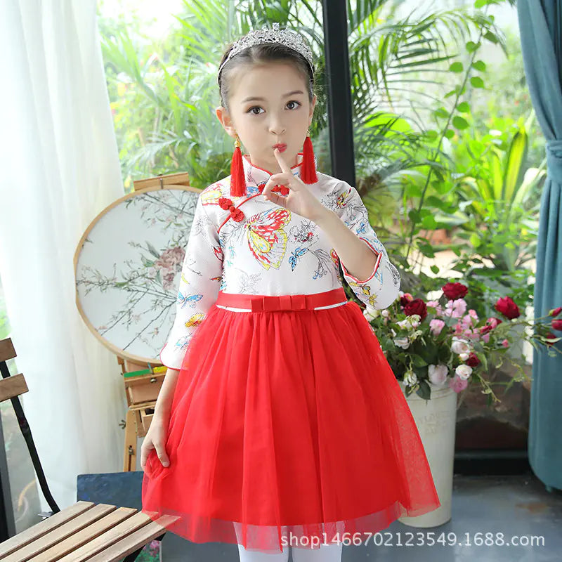 Children's Clothing, Qipao, Floral Dress
