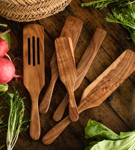Teak Wood Cooking Spatula for Salad and Cooking