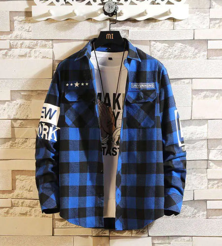 Slim Fit Casual Plaid Shirt for Men