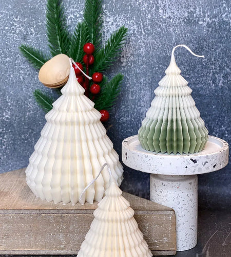 Origami Christmas Tree Candles | Holiday Decor
