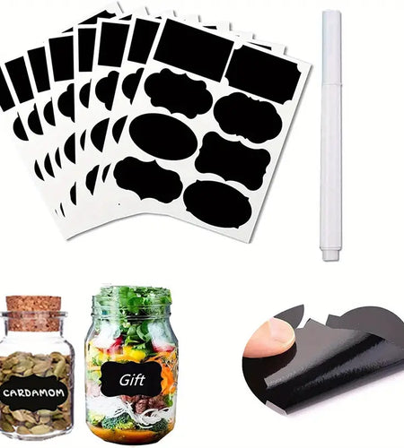 120pcs Erasable Chalkboard Labels with Pen for Jars