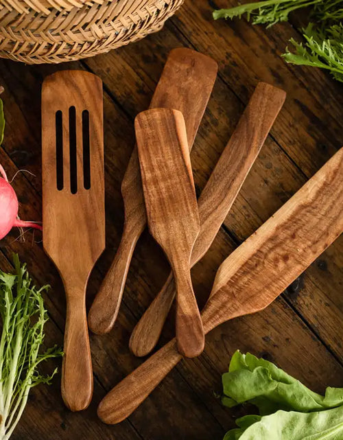Load image into Gallery viewer, Teak Wood Cooking Spatula for Salad and Cooking
